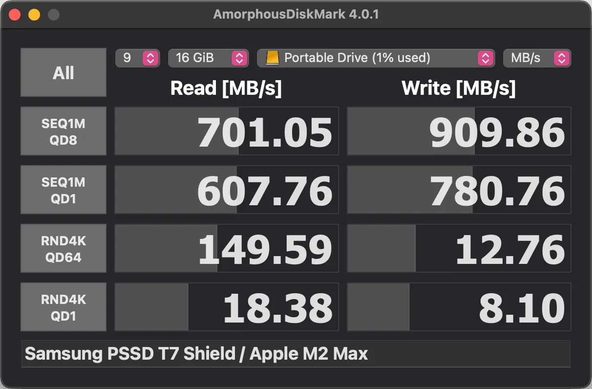 Samsung PSSD T7 Shield - APFS - 16 GB