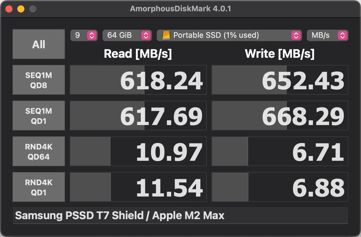 Samsung PSSD T7 Shield - Tuxera NTFS - 64 GB