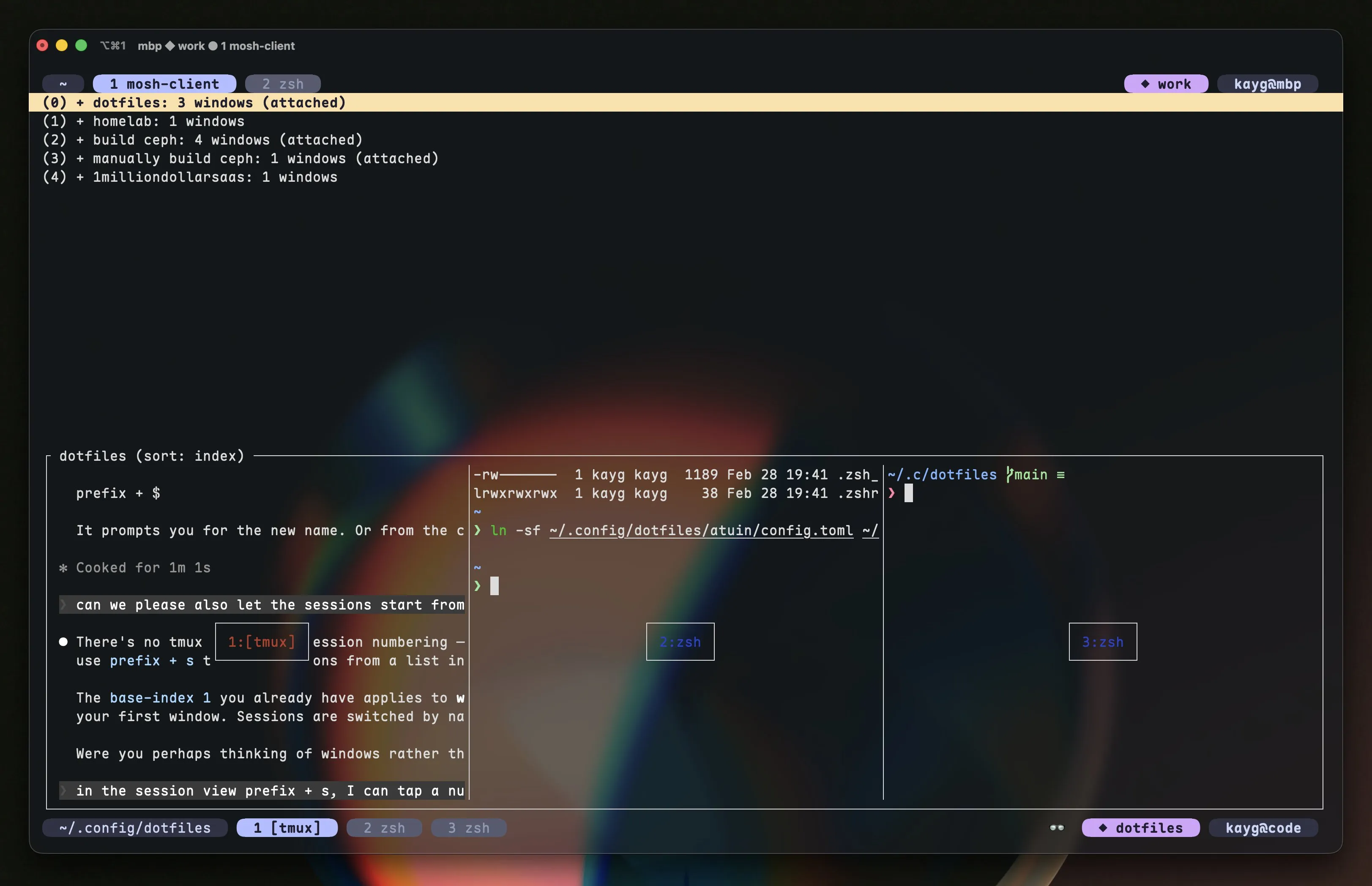 Preview sessions in the sessions list