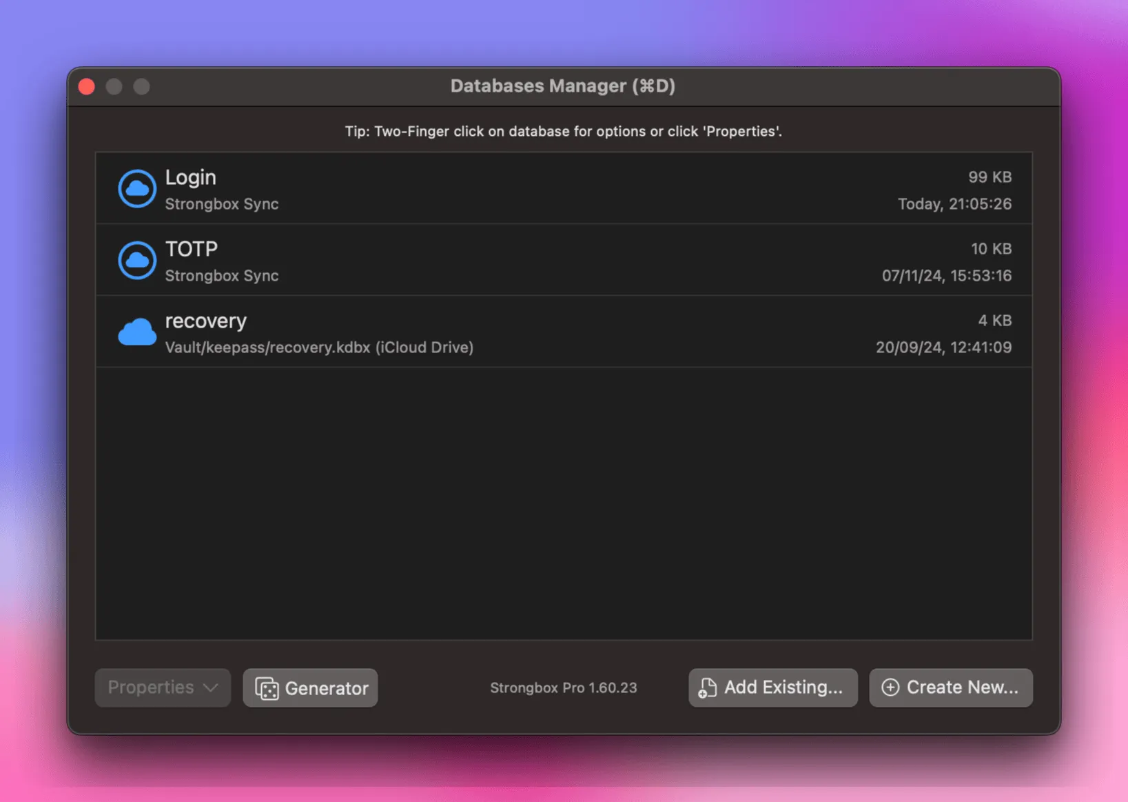 strongbox-database-manager