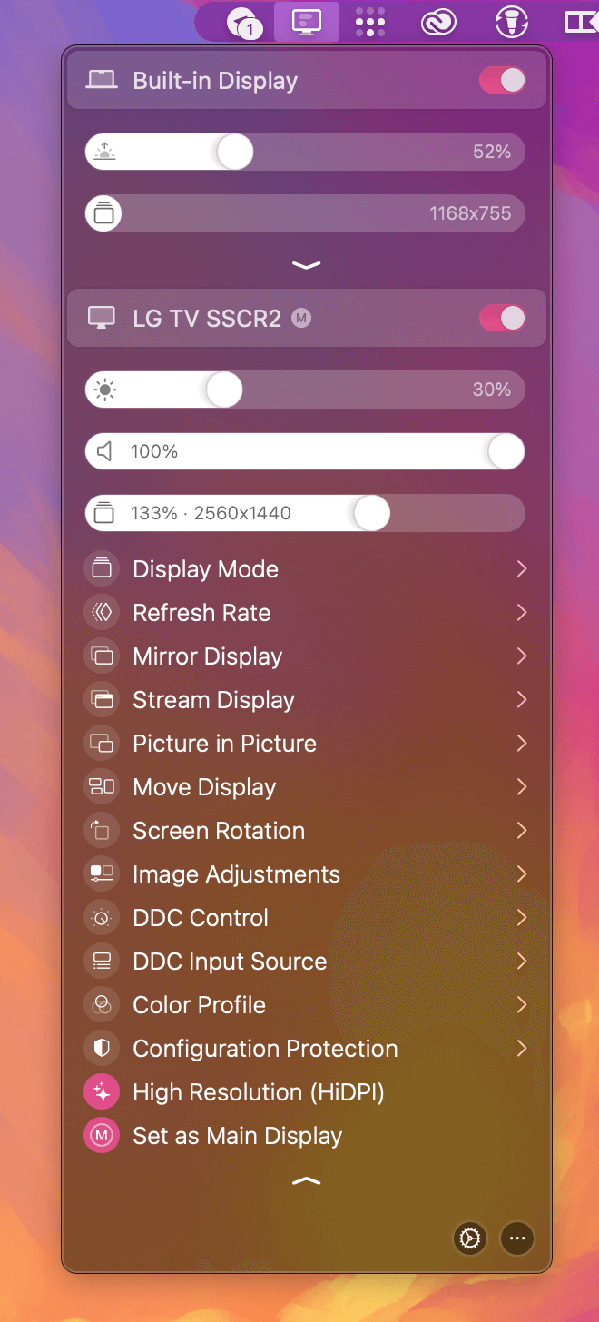 scroll through a wider catalogue of scaling options