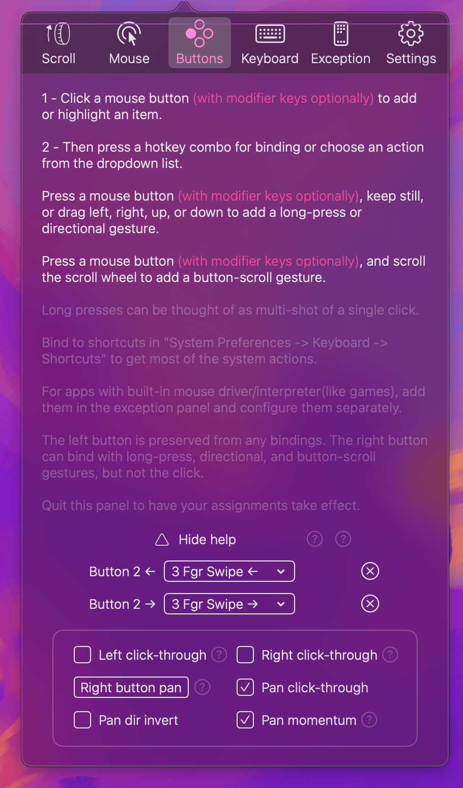 actions for your unused mouse keys